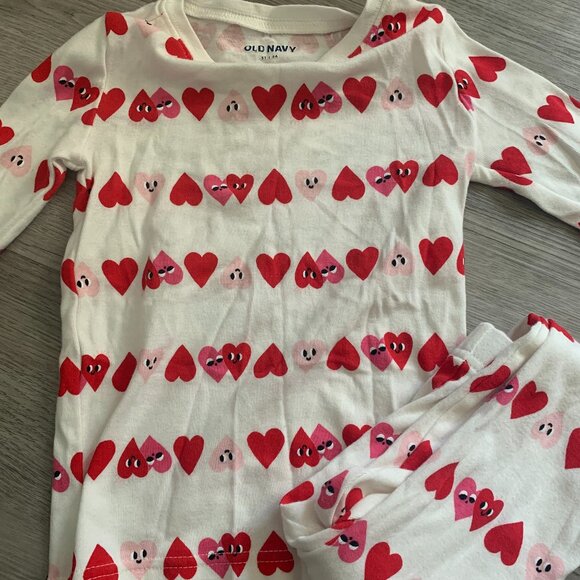 Children's Unisex Gender-Neutral Multicolour Heart Pajama Matching Set Snug Fit - Picture 1 of 3